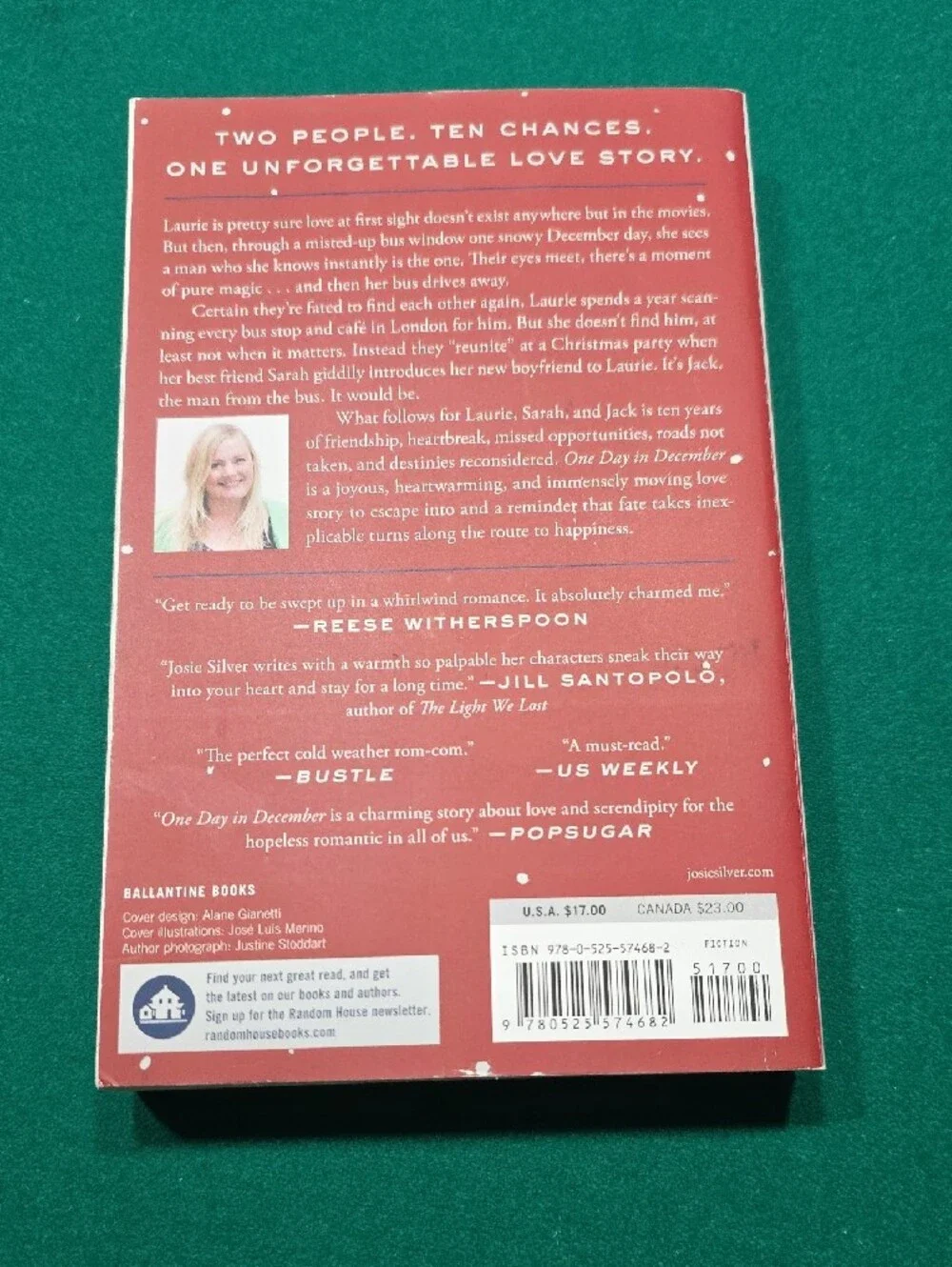 One Day in December by — Josie Silver Paperback Novel Like NEW